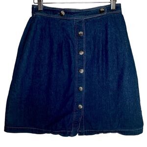 VINTAGE Orvis Denim Skirt size 10 made in USA 100% cotton